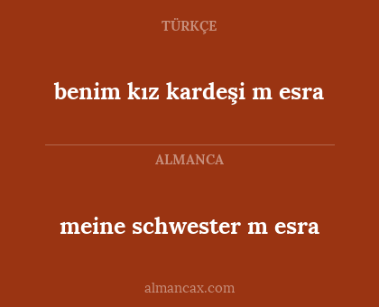 meine schwester m esra - benim kız kardeşi m esra