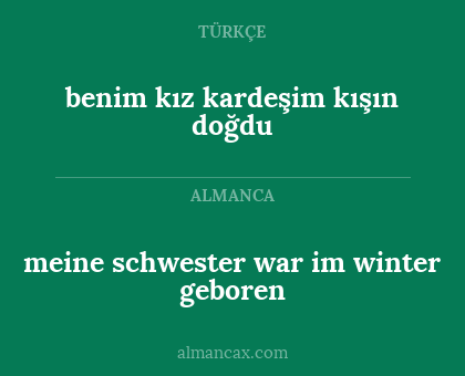 benim kız kardeşim kışın doğdu - meine schwester war im winter geboren