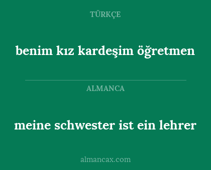 meine schwester ist ein lehrer - benim kız kardeşim öğretmen