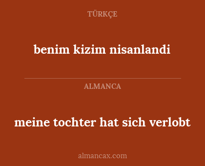 meine tochter hat sich verlobt - benim kizim nisanlandi