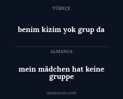 mein mädchen hat keine gruppe - benim kizim yok grup da