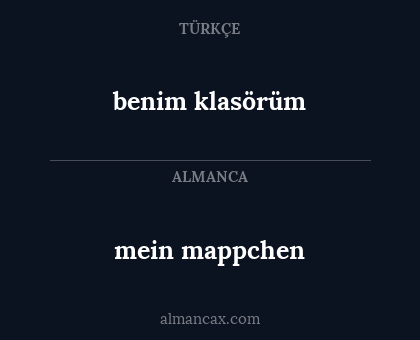 benim klasörüm - mein mappchen