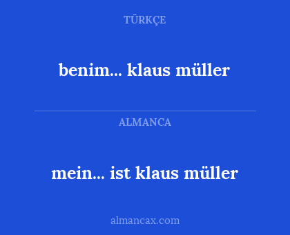 mein... ist klaus müller - benim... klaus müller