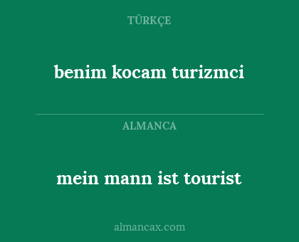 mein mann ist tourist - benim kocam turizmci