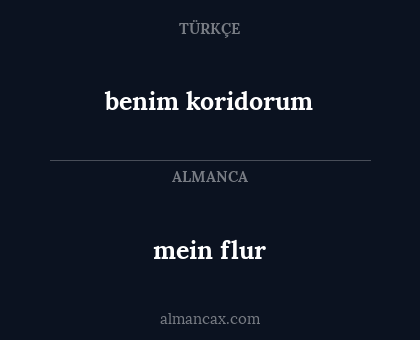 mein flur - benim koridorum