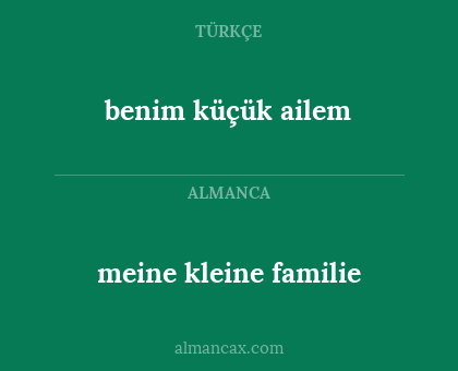 benim küçük ailem - meine kleine familie