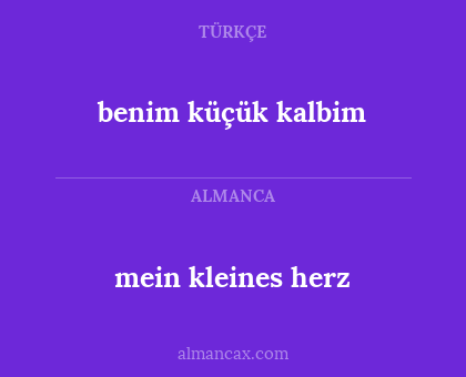 mein kleines herz - benim küçük kalbim