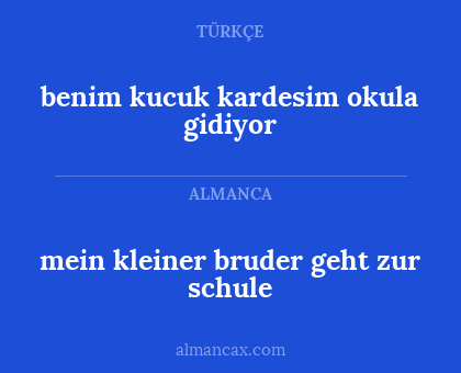 mein kleiner bruder geht zur schule - benim kucuk kardesim okula gidiyor