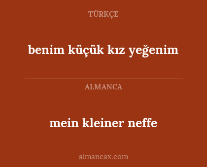 benim küçük kız yeğenim - mein kleiner neffe