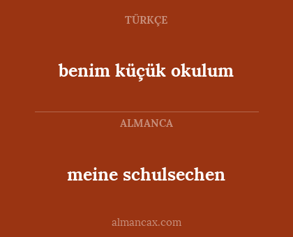 meine schulsechen - benim küçük okulum