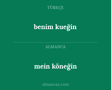 benim kueğin - mein köneğin