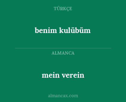 benim kulübüm - mein verein