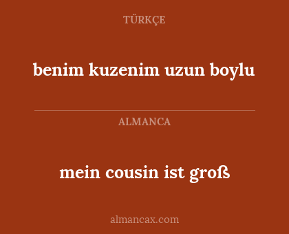 mein cousin ist groß - benim kuzenim uzun boylu