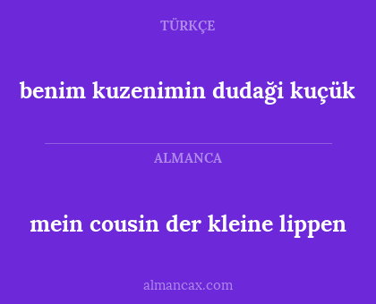 benim kuzenimin dudaği kuçük - mein cousin der kleine lippen