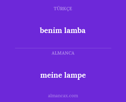 meine lampe - benim lamba