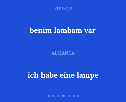benim lambam var - ich habe eine lampe
