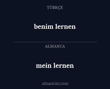mein lernen - benim lernen