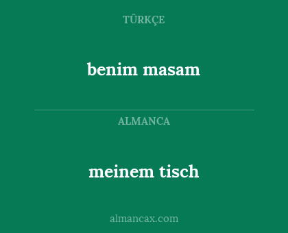 meinem tisch - benim masam