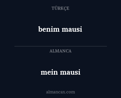 mein mausi - benim mausi