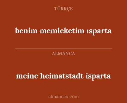 benim memleketim ısparta - meine heimatstadt isparta