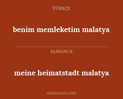 benim memleketim malatya - meine heimatstadt malatya