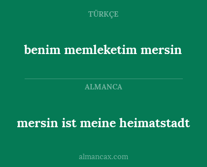 benim memleketim mersin - mersin ist meine heimatstadt