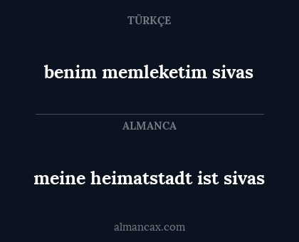 meine heimatstadt ist sivas - benim memleketim sivas