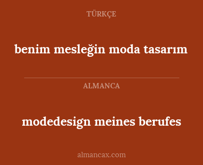 modedesign meines berufes - benim mesleğin moda tasarım