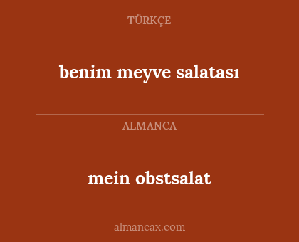 mein obstsalat - benim meyve salatası