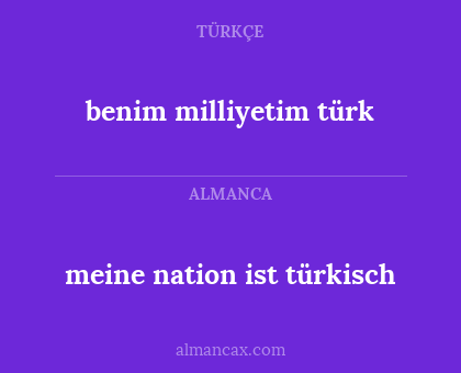 benim milliyetim türk - meine nation ist türkisch