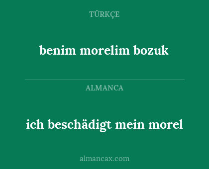 ich beschädigt mein morel - benim morelim bozuk