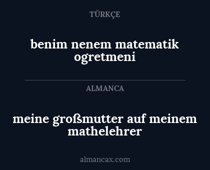 benim nenem matematik ogretmeni - meine großmutter auf meinem mathelehrer