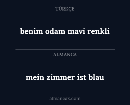 benim odam mavi renkli - mein zimmer ist blau