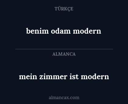mein zimmer ist modern - benim odam modern