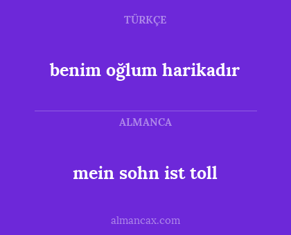 benim oğlum harikadır - mein sohn ist toll