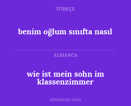benim oğlum sınıfta nasıl - wie ist mein sohn im klassenzimmer