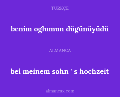 bei meinem sohn ' s hochzeit - benim oglumun dügünüyüdü