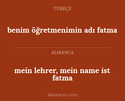 mein lehrer, mein name ist fatma - benim öğretmenimin adı fatma