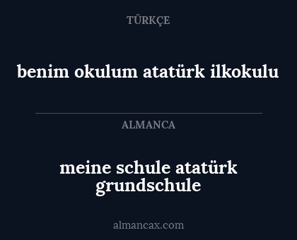 benim okulum atatürk ilkokulu - meine schule atatürk grundschule