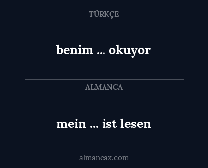 mein ... ist lesen - benim ... okuyor
