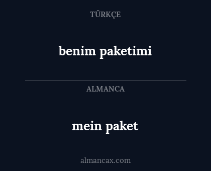benim paketimi - mein paket