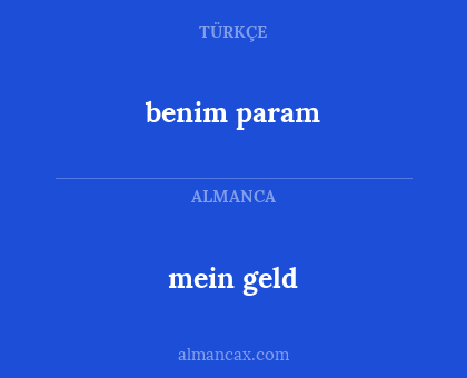 mein geld - benim param