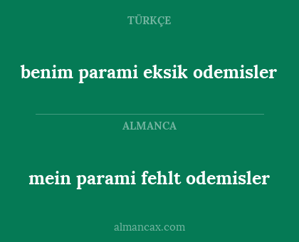 mein parami fehlt odemisler - benim parami eksik odemisler