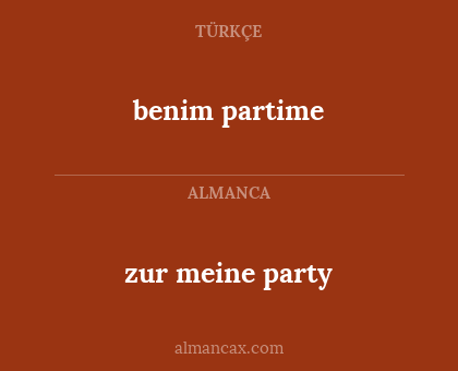 zur meine party - benim partime