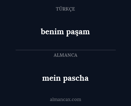 benim paşam - mein pascha