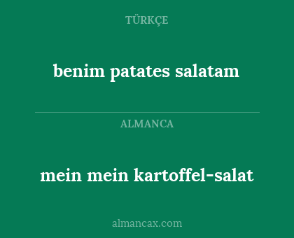 benim patates salatam - mein mein kartoffel-salat