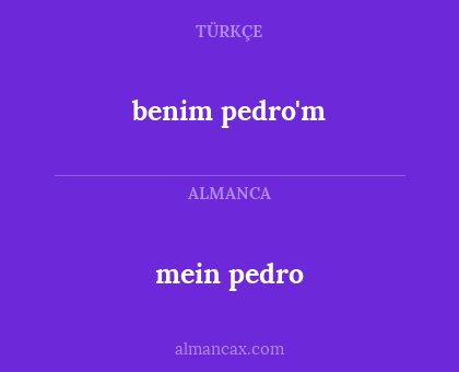 benim pedro'm - mein pedro