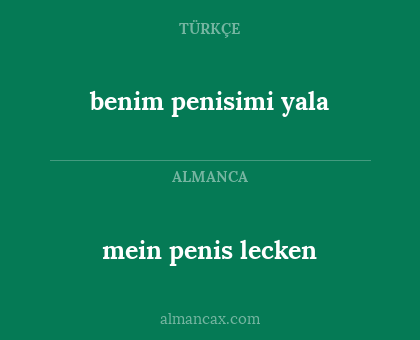 benim penisimi yala - mein penis lecken