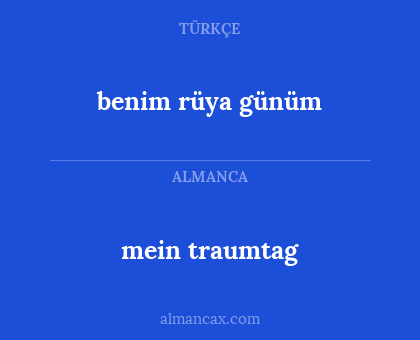 benim rüya günüm - mein traumtag