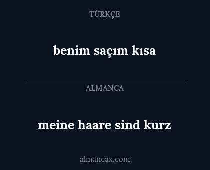 benim saçım kısa - meine haare sind kurz